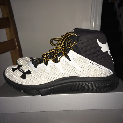 Under Armour Project Rock Delta Men Size 10 3021055-102 White / Black Shoe OG