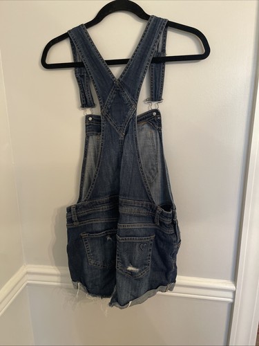 Bethany Mota Dark Wash Denim Shortalls, Juniors Size S, Used - Picture 6 of 10