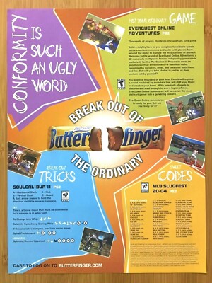 2003 BUTTERFINGER PS2 Games Print Ad/Poster Official Playstation 2 EverQuest Art