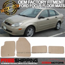 Fits 00-07 Ford Focus Beige Floor Mats Carpet Front Rear Liner 4pcs - Nylon