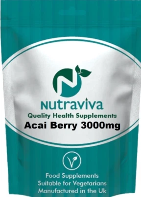 NUTRAVIVA Acai Berry 3000mg - 360 Tablets - Fast Weight Loss Slimming Diet Fat Burner Pill