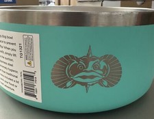 Toadfish Non-Tipping Stainless Steel Dog Bowl - Teal, Gently Used