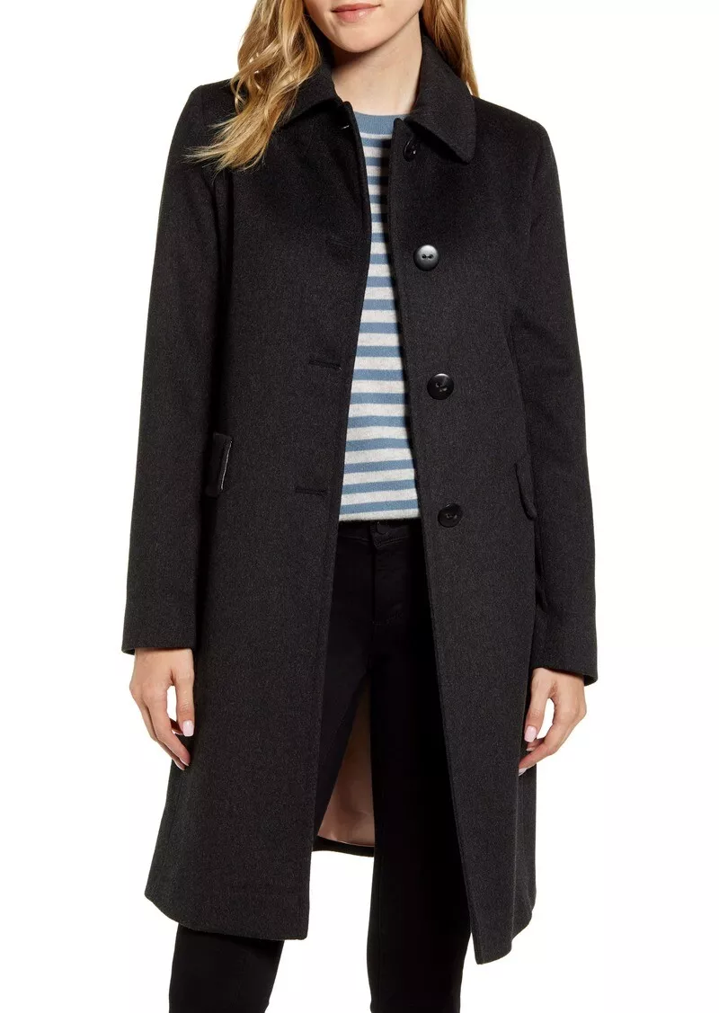 Fleurette long shop wool coat