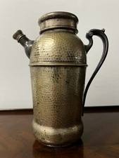 Antique Ar Nuevo Silver Plated Hammered Finish Cocktail drinks mixer, ~1920’s