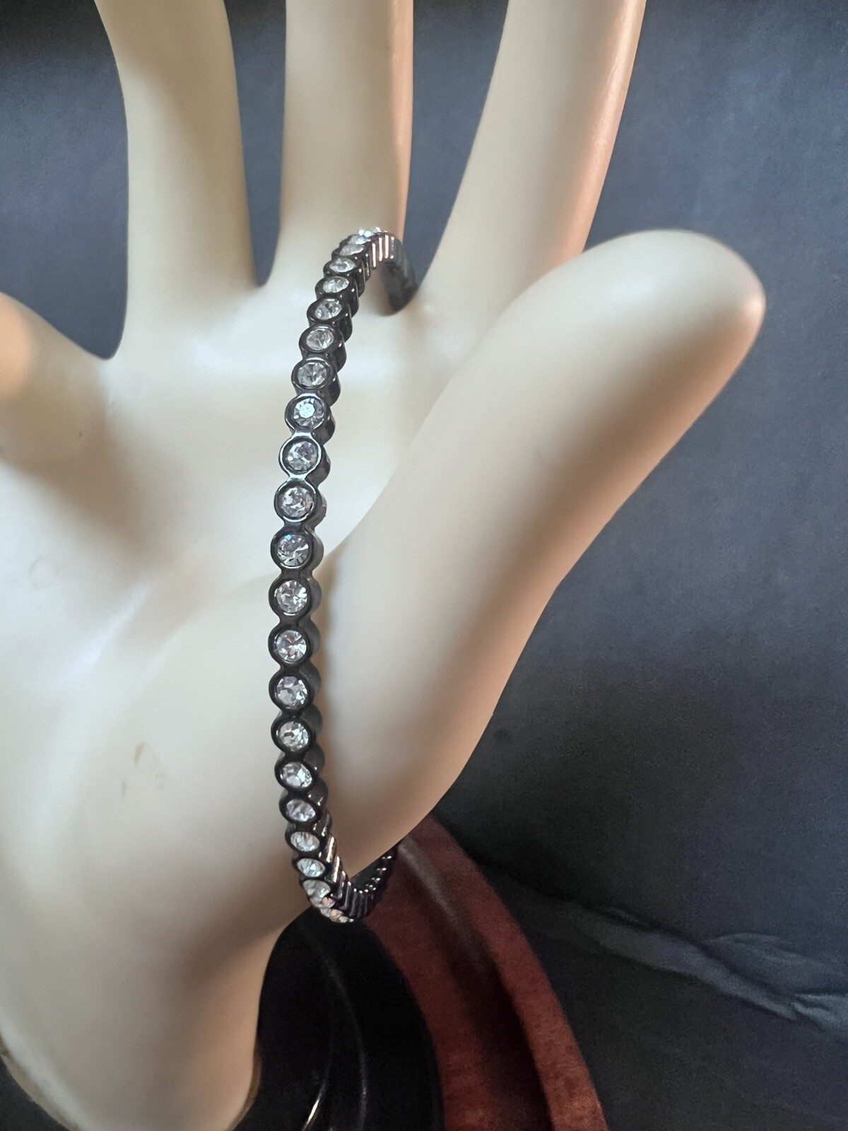 Crystal Rhinestone Stackable Bangle Bracelets Fau… - image 2