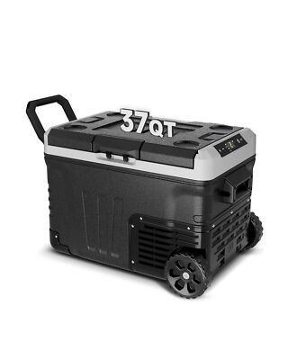 37 Quart(35L) Electric Car Portable 12V with - Cooler 12/... Fridge Refrigerator