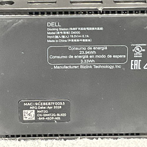 Dell Universal Docking Station D6000 Plug-and-Play USB-C USB 3.0 Ports - Black - 第 13/18 張圖片