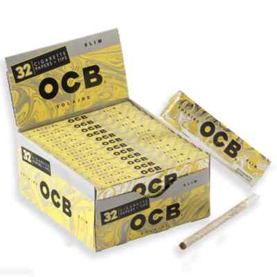  OCB CIGARETTE ROLLING PAPERS + TIPS SLIM 24 PACKS