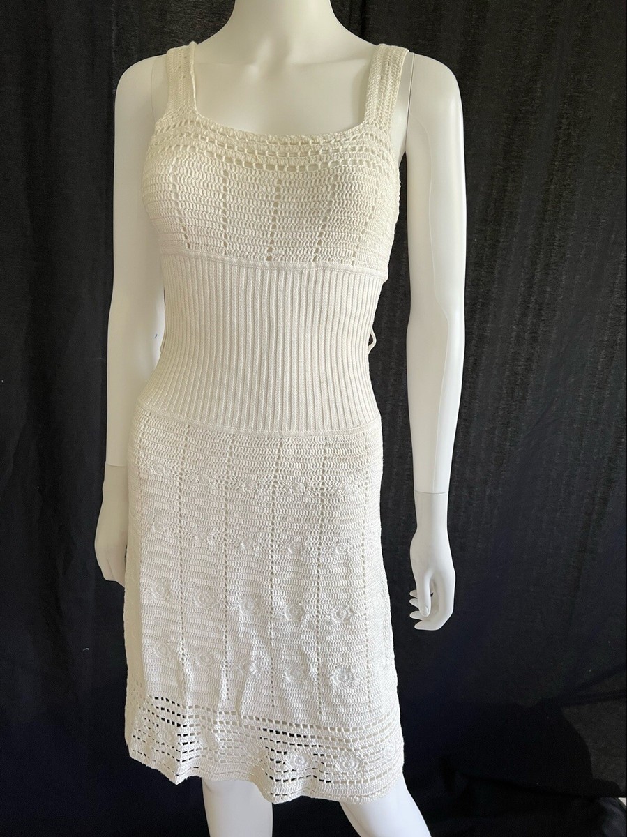 catherine malandrino crochet dress Catherine Malandrino Womens Black Illusion Lace Crochet Stretchy Flared  Dress 6