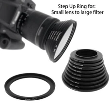7Pcs Lens Filter Step up Ring Sets 37-58/40.5-49/49-52/55-58/58-77/67-77/77-82MM