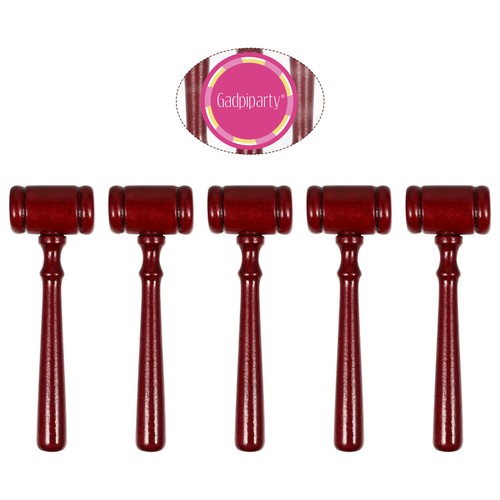 5pcs Gavel Prop Hämmerte officiel Spielzeug Holz Auktion Hammer Spielzeug
