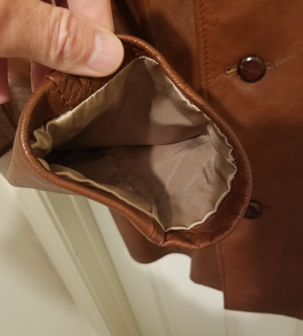 Vintage Vagabond New Hampshire Brown Leather Jacket Mens 44 Zip