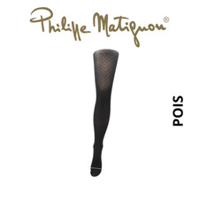 Philippe Matignon Black Microfiber Pea Fancy Tights, POIS