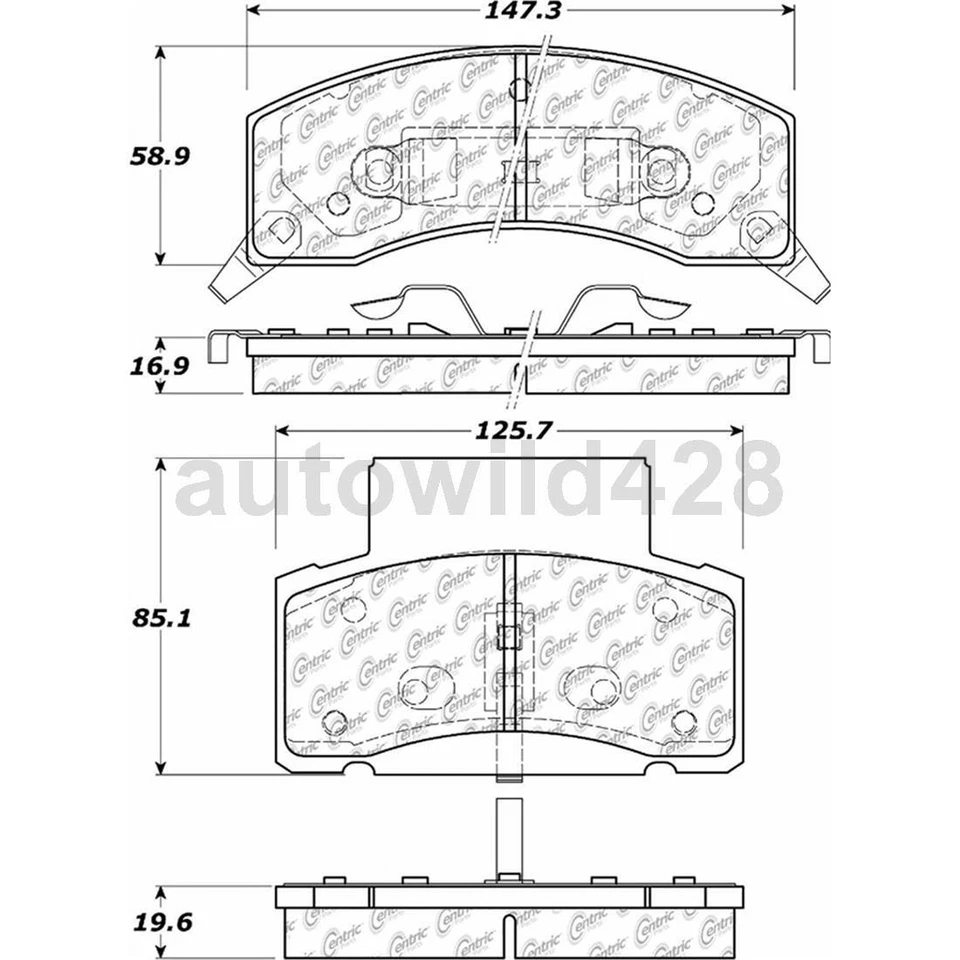 Juego de pastillas de freno y rotores delanteros Centric para Dodge Ram 2500 1994 1995 1996 1997 Foto 3 de 4