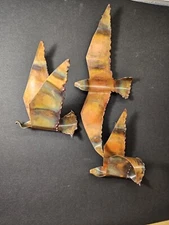 Set Of 3, Beautifully Made Copper Birds, Wall Accents