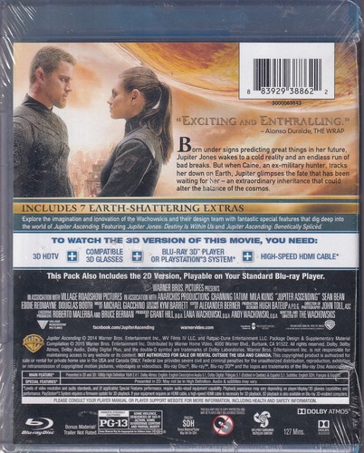 Jupiter Ascending (Blu-ray/DVD, 2015, 3-Disc Set, [O] - Picture 2 of 2