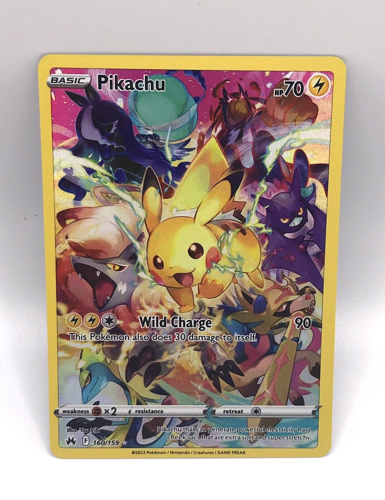 Pokemon Pikachu 70HP Black Foil Fan Art Card 075/073