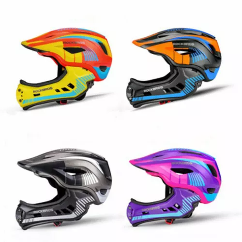 ROCKBROS Kids Full Face Bike Helmets Lightweight Safety Bicycle Helmets Ages3-16 - Picture 1 of 13