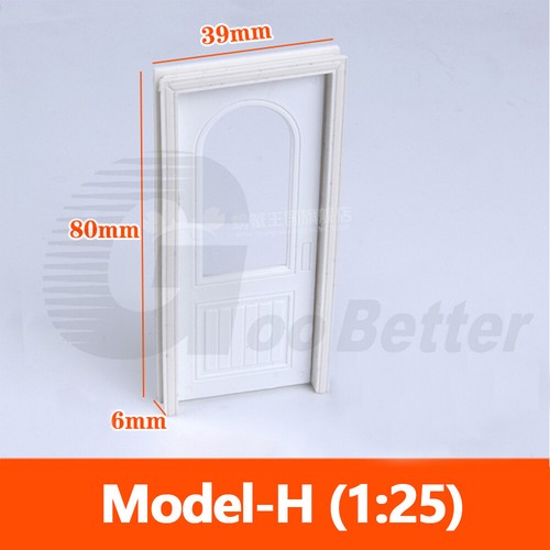 White Miniature ABS Plastic Door Model Layout House Room Scenery 1:20 1:25 1:30 - Picture 15 of 15