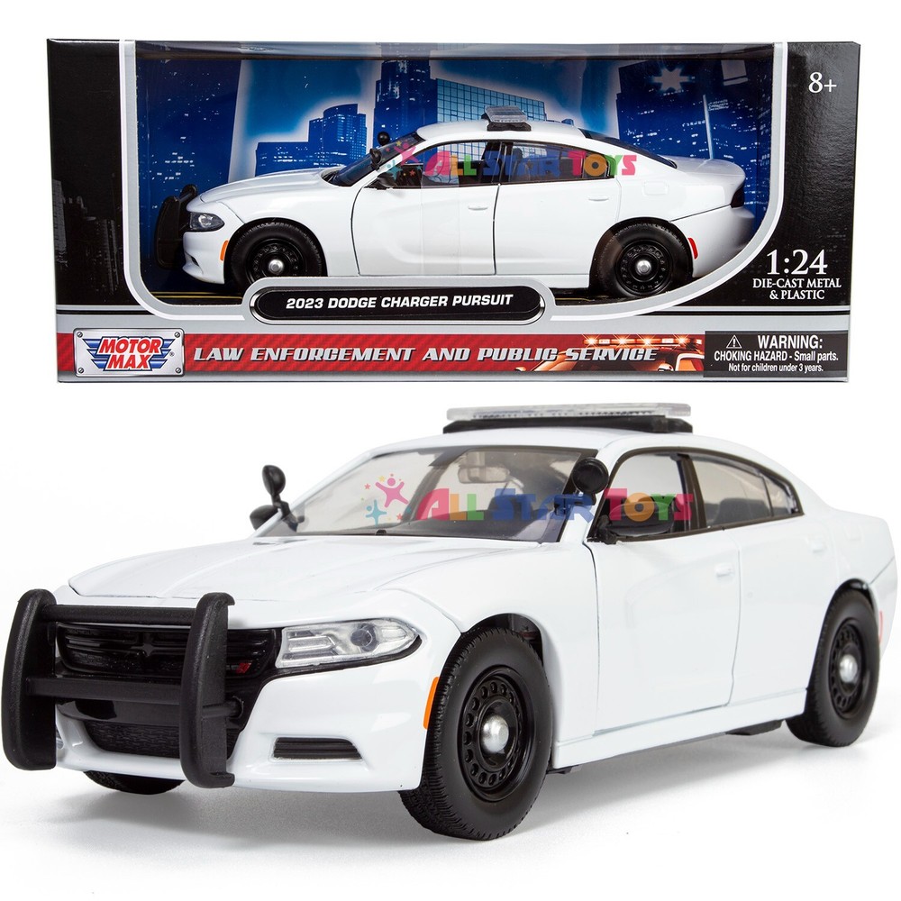 MOTORMAX 1/24 Diecast 2023 Dodge Charger Police Car White Lightbar Model 76996