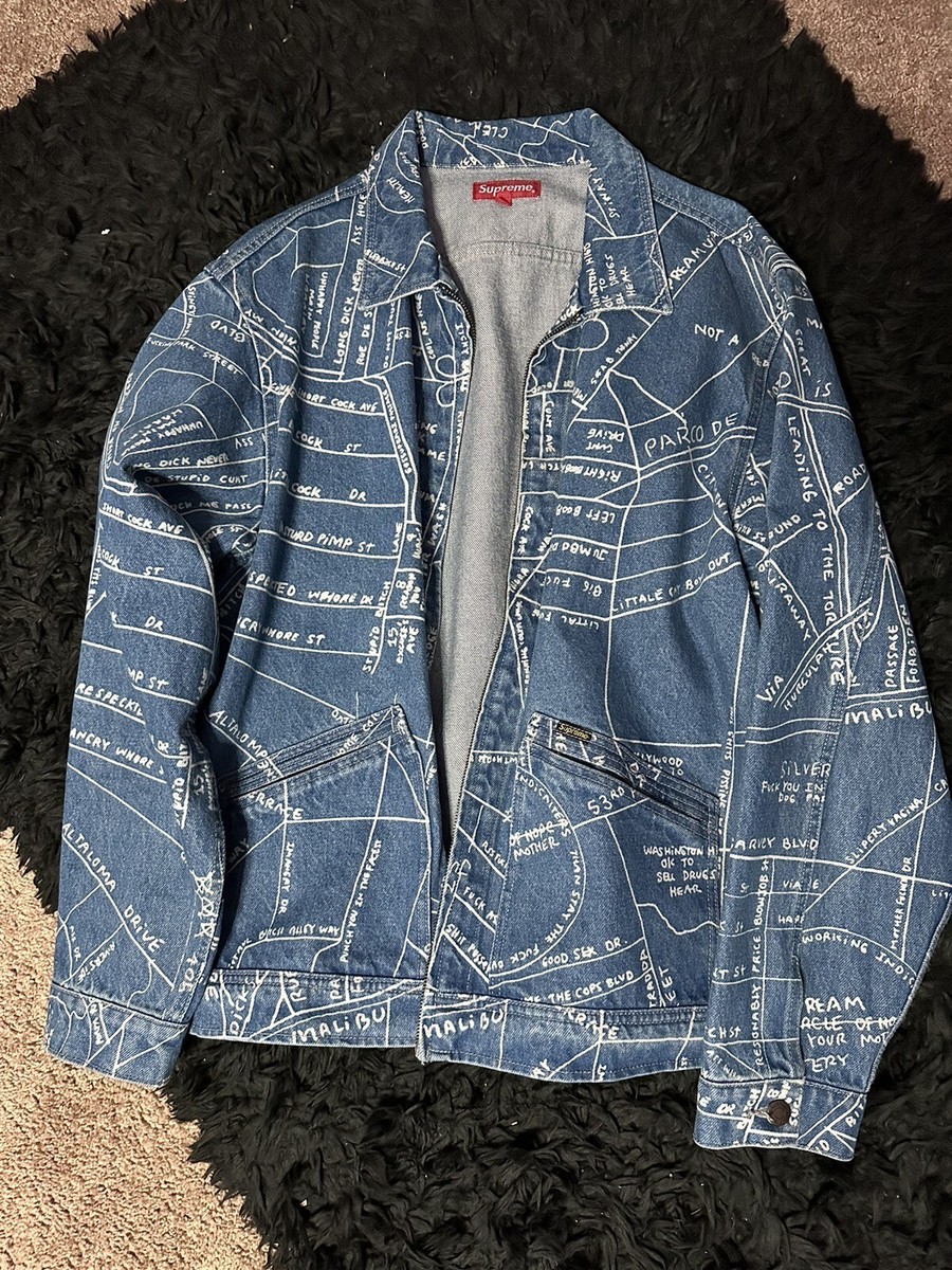 Supreme New York Denim Printed Trucker Jacket Blue XL 100 Supreme New York Denim Printed Trucker Jacket Blue XL 100