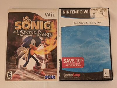 Wii Nintendo Lot of 2 Games Sonic and the Secret Rings Sonic Riders Zero Gravity