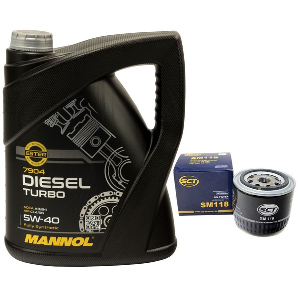 MotoröL Set 5W40 5 Liter + ÖLfilter SM 118 FüR Opel Arena Renault Megane 1.9 2.2-image