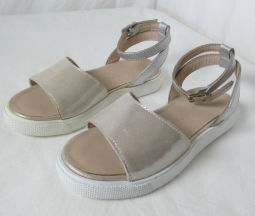 New Elephantito Toddler Girl's Penelope Gold/Silver Sandals Talc Size 10C #C2