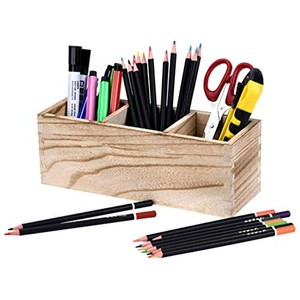 holder compartments organizer pencil pen desk storage office wood
