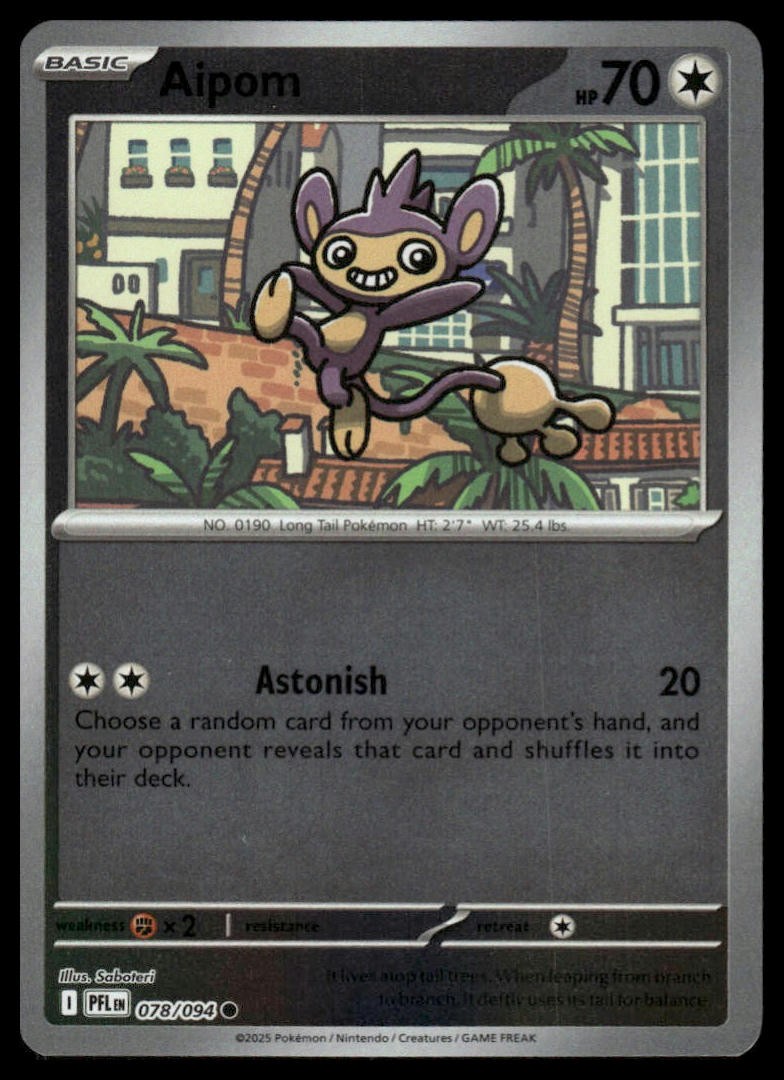 Aipom ME02: Phantasmal Flames #078/094 Reverse Holo NM