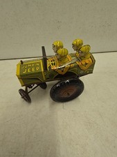Vintage Marx Toys USA Tin Litho Wind Up Jumpin Jeep Army Jalopy Crazy Car
