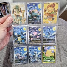 Pokemon Van Gogh Starry Night 9 Card Promo Art Bundle Pikachu Mew Lugia