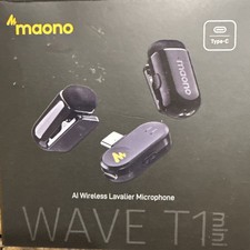 MAONO Wave T1 Mini Wireless Lavalier Microphone iPhone Android USB C No Charger