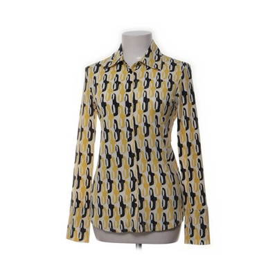 Sisley, Hemd, Größe: XS, Gelb/Schwarz/Weiß/Mehrfarbig, Elasthan/Polyester #jHk