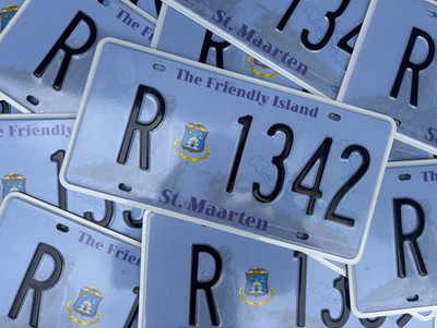St. Maarten Mietwagen Nummernschild original Karibik Nummernschild 1x zufällig