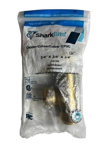 SharkBite 3/4" Push-to-Connect Slip Tee Fitting U3370LFA Copper CPVC