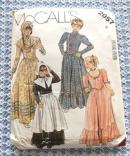 1984 uncut costume pattern PIONEER VICTORIAN 4 dresses  girl 8  McCall  s 2057