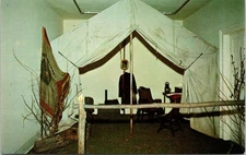 Civil War Re-Created Field Tent Vintage Postcard Sherman House Lancaster OH Ohio