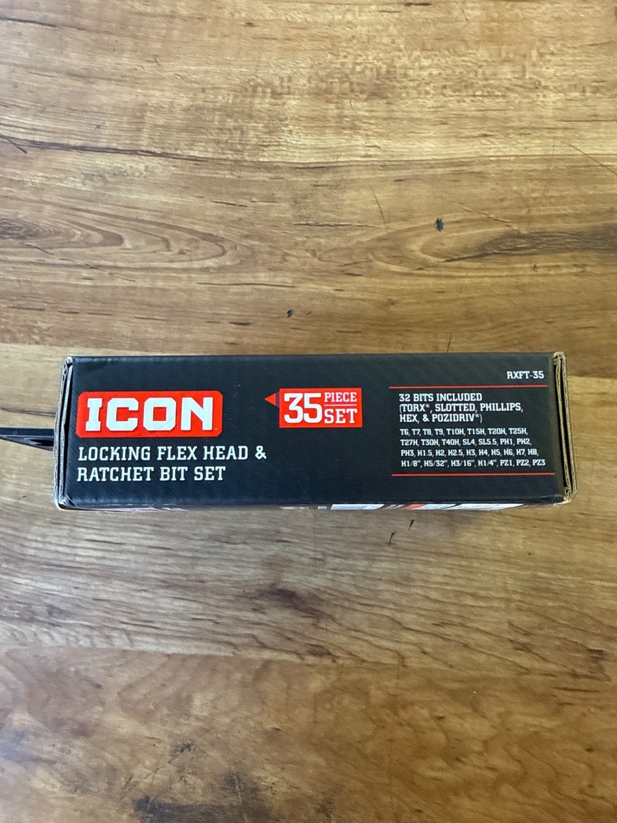 Icon Locking Flex-Head Ratchet and Bit Set 35-Piece RXFT-35 58074