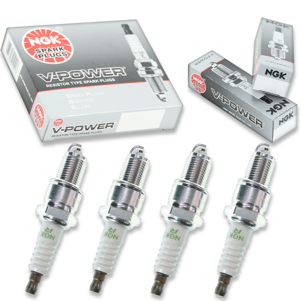 4pcs Cub Cadet 9.5 HP KAWASAKI 4X2 NGK V-Power Spark Plugs 9.5 Kit Set Engin ou