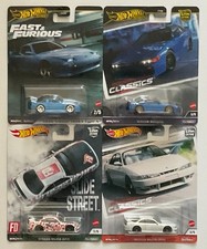 HOT WHEELS PREMIUM SET OF 4 NISSAN 180SX TYPE X/SILVIA S14/SILEIGHTY/WHITE S14