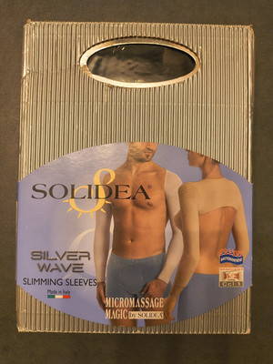 Solidea Silver Wave Slimming Sleeves Micromassage Magic Black Size Large New