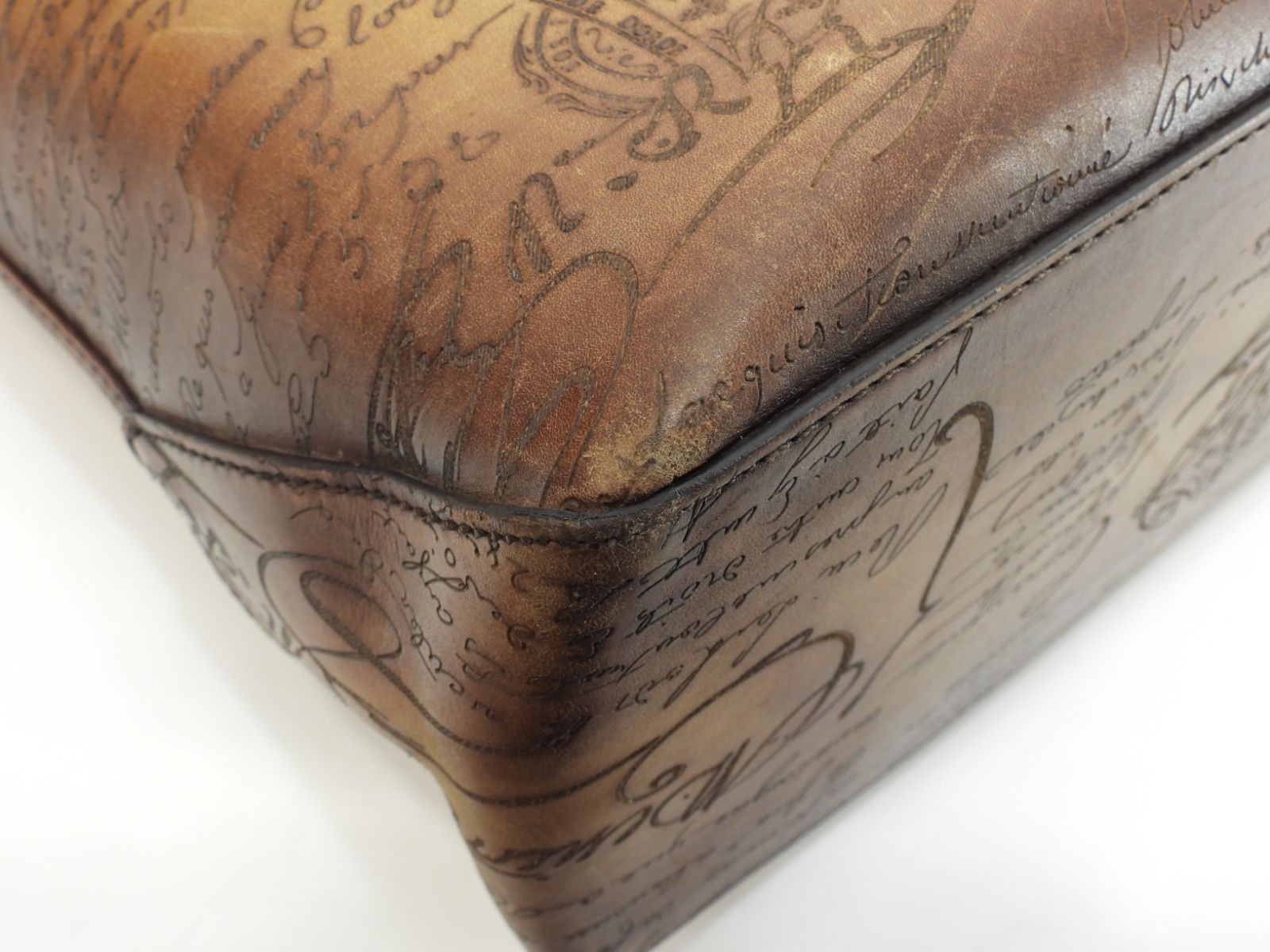 Berluti Toujours Calligraphy Tote Bag - Rare Brown Leather Japan image 8