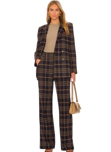 Veronica Beard Oria Dickey Double Basted Blazer Jacket Size 14 Navy Plaid Wool - Picture 22 of 23
