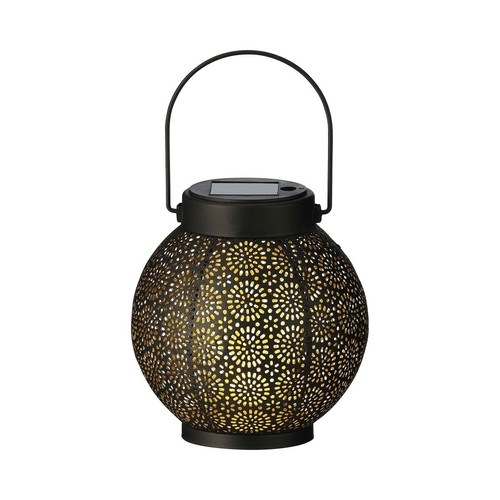 Lights4fun - Lanterna Solare di Metallo Marrone in Stile Marocchino