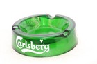 1960's Advertising Carlsberg Beer Ashtray, Emerald Green Glass Round, Retro — photo 5