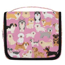 Cartoon Cute Dogs Pattern Toiletry Bag for Girls, Waterproof Hanging Makeup O...