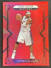 Vince Carter 2021-22 Panini Obsidian Base Electric Etch Red Flood #135