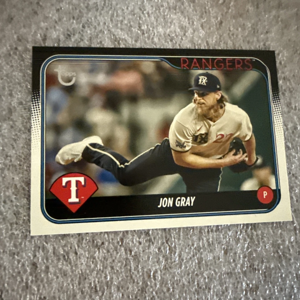 2024 Topps Jon Gray BLACK Parallel SP #16 Texas Rangers Short Print Retail /99 - Image 4 of 4
