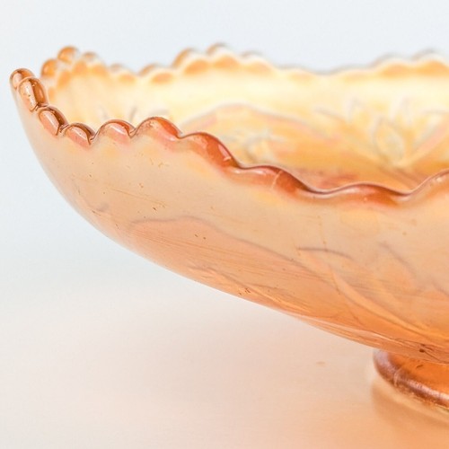 Fenton Carnival Glass Dragon Lotus Ice Cream Bowl Marigold Iridescent Vintage - Picture 11 of 18
